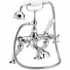 Bayswater White Crosshead Deck Mounted Bath Shower Mixer 2 Bayswater White Crosshead Deck Mounted Bath Shower Mixer -Bath Taps Shop BAYT104 P