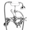 Bayswater White Crosshead Wall Mounted Bath Shower Mixer 2 Bayswater White Crosshead Wall Mounted Bath Shower Mixer -Bath Taps Shop BAYT110 PN