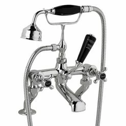 Bayswater Black Crosshead Deck Mounted Bath Shower Mixer