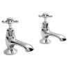 Bayswater White Crosshead Domed Collar Traditional Bath Taps 2 Bayswater White Crosshead Domed Collar Traditional Bath Taps -Bath Taps Shop BAYT202 P