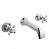 Bayswater White Crosshead Domed Collar 3 Tap Hole Wall Mounted Bath Filler 1 Bayswater White Crosshead Domed Collar 3 Tap Hole Wall Mounted Bath Filler -Bath Taps Shop BAYT209 P