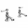 Bayswater White Lever Domed Collar Traditional Bath Taps 1 Bayswater White Lever Domed Collar Traditional Bath Taps -Bath Taps Shop BAYT302 PN