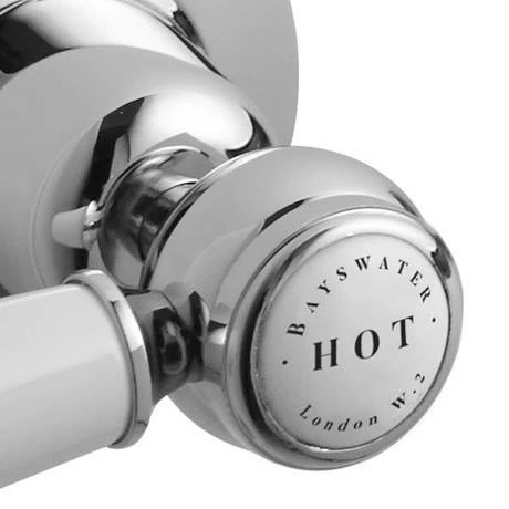 Bayswater White Lever Domed Collar Deck Mounted Bath Shower Mixer 4 Bayswater White Lever Domed Collar Deck Mounted Bath Shower Mixer - Image 2