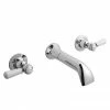 Bayswater White Lever Domed Collar 3 Tap Hole Wall Mounted Bath Filler 2 Bayswater White Lever Domed Collar 3 Tap Hole Wall Mounted Bath Filler -Bath Taps Shop BAYT309 P