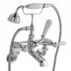 Bayswater White Lever Domed Collar Wall Mounted Bath Shower Mixer 1 Bayswater White Lever Domed Collar Wall Mounted Bath Shower Mixer -Bath Taps Shop BAYT310 P