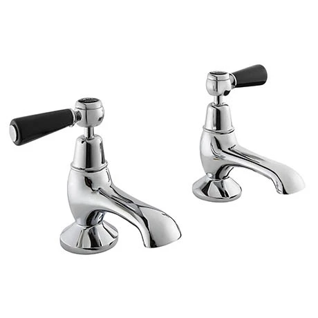 Bayswater Black Lever Domed Collar Traditional Bath Taps 3 Bayswater Black Lever Domed Collar Traditional Bath Taps