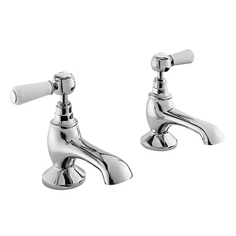 Bayswater White Lever Traditional Bath Taps 3 Bayswater White Lever Traditional Bath Taps