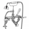 Bayswater White Lever Deck Mounted Bath Shower Mixer 1 Bayswater White Lever Deck Mounted Bath Shower Mixer -Bath Taps Shop BAYT404 P