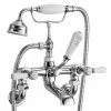 Bayswater White Lever Wall Mounted Bath Shower Mixer 2 Bayswater White Lever Wall Mounted Bath Shower Mixer -Bath Taps Shop BAYT410 PN