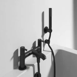 Ideal Standard Ceraline Silk Black 2 Tap Hole Bath Shower Mixer 5 Ideal Standard Ceraline Silk Black 2 Tap Hole Bath Shower Mixer -Bath Taps Shop BC189XG D1 460