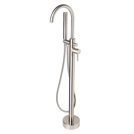 BagnoDesign M-Line Diffusion Brushed Nickel Freestanding Bath Shower Mixer 3 BagnoDesign M-Line Diffusion Brushed Nickel Freestanding Bath Shower Mixer
