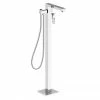 BagnoDesign Zephyr Chrome Freestanding Bath Shower Mixer (Excluding Handset) 2 BagnoDesign Zephyr Chrome Freestanding Bath Shower Mixer (Excluding Handset) -Bath Taps Shop BDM ZEP 328 CP P