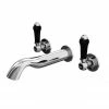 Traditional Wall Mounted Bath Filler Taps with Black Lever Handles 2 Traditional Wall Mounted Bath Filler Taps with Black Lever Handles -Bath Taps Shop BEL11 l 670