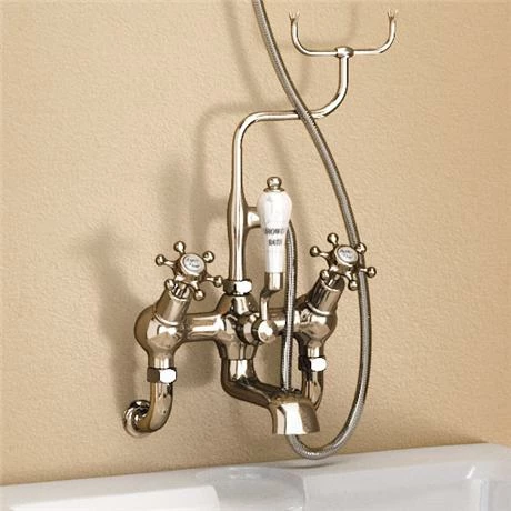 Burlington Claremont Angled Wall Mounted Bath Shower Mixer with Shower Hook - H335-CL 4 Burlington Claremont Angled Wall Mounted Bath Shower Mixer with Shower Hook - H335-CL - Image 2