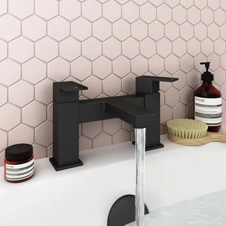 Arezzo Square Matt Black Bath Filler Tap 4 Arezzo Square Matt Black Bath Filler Tap - Image 2