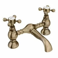 Chatsworth 1928 Antique Brass Crosshead Bath Filler Tap -Bath Taps Shop CHBFBRA d4 460