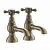 Chatsworth 1928 Antique Brass Crosshead Pillar Bath Taps 1 Chatsworth 1928 Antique Brass Crosshead Pillar Bath Taps -Bath Taps Shop CHPBTBRA p