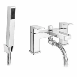 Toreno Modern Chrome Bath Shower Mixer Tap inc. Shower Kit - CPT7131