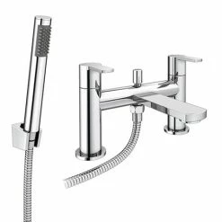 Brooklyn Modern Chrome Bath Shower Mixer Tap inc. Shower Kit - CPT7181