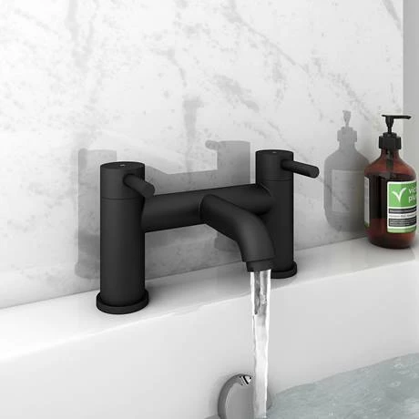 Arezzo Round Matt Black Bath Filler Tap 4 Arezzo Round Matt Black Bath Filler Tap - Image 2