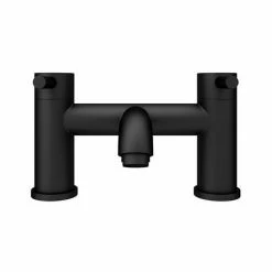 Arezzo Round Matt Black Bath Filler Tap 11 Arezzo Round Matt Black Bath Filler Tap -Bath Taps Shop CRU10BLK n d2 460