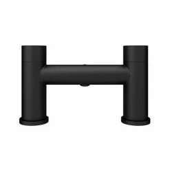 Arezzo Round Matt Black Bath Filler Tap 12 Arezzo Round Matt Black Bath Filler Tap -Bath Taps Shop CRU10BLK n d3 460