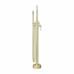 Arezzo Brushed Brass Freestanding Bath Tap with Shower Mixer 12 Arezzo Brushed Brass Freestanding Bath Tap with Shower Mixer -Bath Taps Shop CT002 BB D4 460
