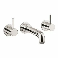 Crosswater MPRO Industrial Lever Wall Mounted Bath Spout and Stop Taps - Chrome - CWS3THBM