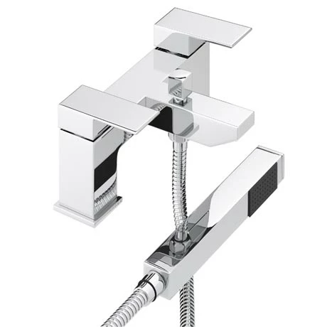 Cast Bath Shower Mixer Tap with Shower Kit - Chrome 3 Cast Bath Shower Mixer Tap with Shower Kit - Chrome