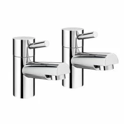 Cruze Contemporary Bath Pillar Taps - Chrome