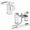 Edge Waterfall Basin + Bath Shower Mixer Tap Pack 1 Edge Waterfall Basin + Bath Shower Mixer Tap Pack -Bath Taps Shop EDGEPK prod