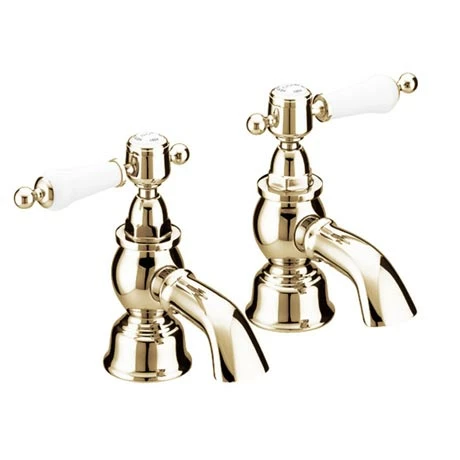 Heritage - Glastonbury Bath Pillar Taps - Vintage Gold - TGRG01 3 Heritage - Glastonbury Bath Pillar Taps - Vintage Gold - TGRG01