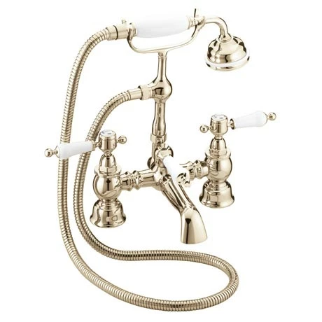Heritage - Glastonbury Bath Shower Mixer - Vintage Gold - TGRG02 3 Heritage - Glastonbury Bath Shower Mixer - Vintage Gold - TGRG02