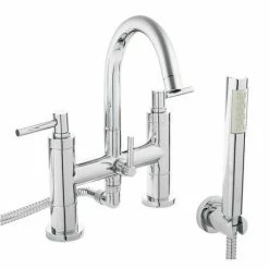 Hudson Reed - Tec Lever Bath Shower Mixer with swivel spout, shower kit & wall bracket - TEL354