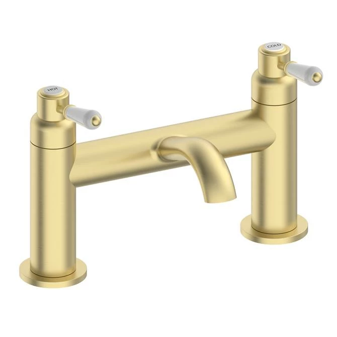 Lancaster Traditional Brushed Brass Lever Bath Filler Tap 3 Lancaster Traditional Brushed Brass Lever Bath Filler Tap