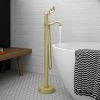 Lancaster Traditional Brushed Brass Single Lever Freestanding Bath Shower Mixer 1 Lancaster Traditional Brushed Brass Single Lever Freestanding Bath Shower Mixer -Bath Taps Shop LBB8FS nw p