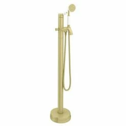Lancaster Traditional Brushed Brass Single Lever Freestanding Bath Shower Mixer 9 Lancaster Traditional Brushed Brass Single Lever Freestanding Bath Shower Mixer -Bath Taps Shop LBB8FS D2 460