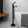 Lancaster Traditional Matt Black Single Lever Freestanding Bath Shower Mixer 2 Lancaster Traditional Matt Black Single Lever Freestanding Bath Shower Mixer -Bath Taps Shop LMB8FS n p