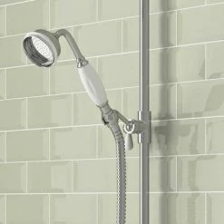 Lancaster Traditional Bath Shower Mixer with Slider Rail Kit - Chrome -Bath Taps Shop LSRK nd3 460