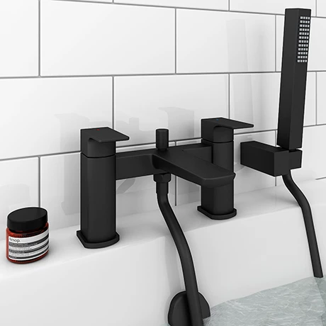 Mileto Matt Black Bath Shower Mixer Tap incl. Shower Kit 3 Mileto Matt Black Bath Shower Mixer Tap incl. Shower Kit