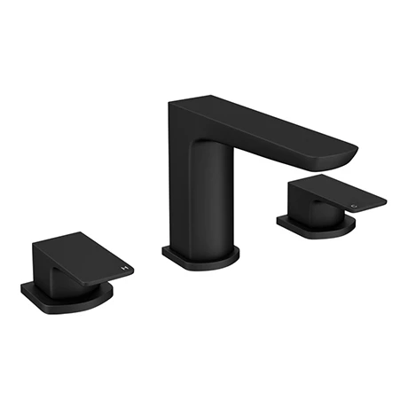 Mileto Matt Black Deck Mounted (3TH) Bath Filler Tap 3 Mileto Matt Black Deck Mounted (3TH) Bath Filler Tap