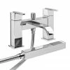Milan Modern Bath Shower Mixer with Shower Kit - Chrome 1 Milan Modern Bath Shower Mixer with Shower Kit - Chrome -Bath Taps Shop Milan Modern Bath Shower Mixer with Shower Kit prod