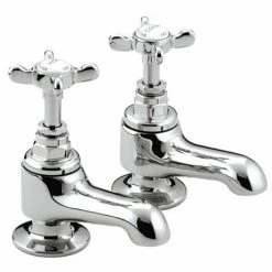 Bristan 1901 Traditional Bath Pillar Taps - Chrome Plated - N-3/4-C-CD
