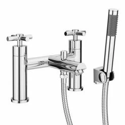 Pablo Modern Bath Shower Mixer with Shower Kit - Chrome 5 Pablo Modern Bath Shower Mixer with Shower Kit - Chrome -Bath Taps Shop PAB002 detail01 460