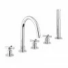 Crosswater MPRO Crosshead Chrome 5 Hole Set Bath Shower Mixer - PRC450DC 1 Crosswater MPRO Crosshead Chrome 5 Hole Set Bath Shower Mixer - PRC450DC -Bath Taps Shop PRC450DC P