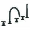 Crosswater MPRO Crosshead Matt Black 5 Hole Set Bath Shower Mixer - PRC450DM 1 Crosswater MPRO Crosshead Matt Black 5 Hole Set Bath Shower Mixer - PRC450DM -Bath Taps Shop PRC450DM P