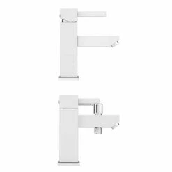 Prime Modern Basin and Bath Shower Mixer Taps Pack - Chrome -Bath Taps Shop PRI001 PRI007 n d4 460