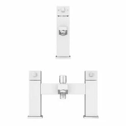 Prime Modern Basin and Bath Shower Mixer Taps Pack - Chrome -Bath Taps Shop PRI001 PRI007 n d5 460