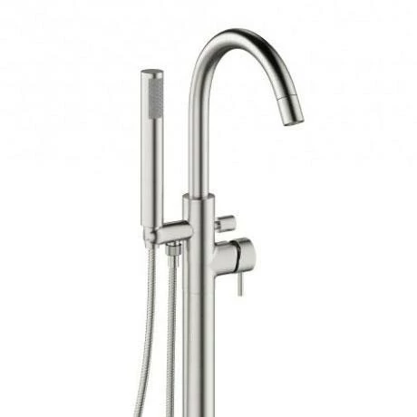 Crosswater MPRO Floor Mounted Freestanding Bath Shower Mixer - Brushed Stainless Steel - PRO416FV 4 Crosswater MPRO Floor Mounted Freestanding Bath Shower Mixer - Brushed Stainless Steel - PRO416FV - Image 2