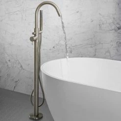 Crosswater MPRO Floor Mounted Freestanding Bath Shower Mixer - Brushed Stainless Steel - PRO416FV 9 Crosswater MPRO Floor Mounted Freestanding Bath Shower Mixer - Brushed Stainless Steel - PRO416FV -Bath Taps Shop PRO416FV D3 460